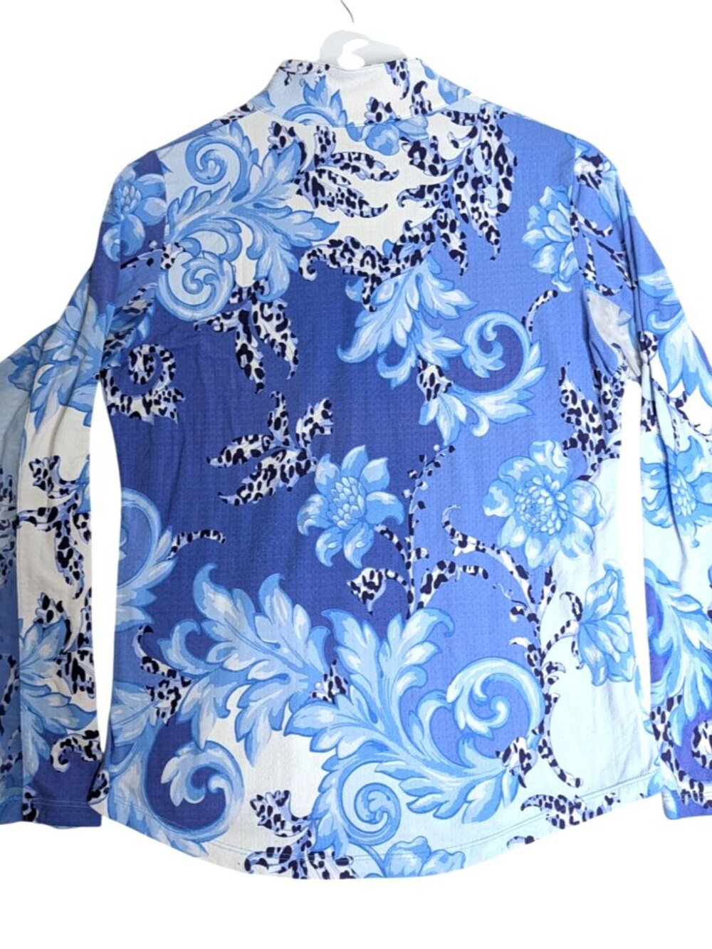 Gottex Venetian Scroll Blue & White 1/4 Zip Tennis, Pickleball, Golf Womens Top - Picture 2 of 10